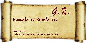 Gombás Roxána névjegykártya